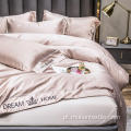 Roupa de cama bordada jacquard rosa de excelente qualidade e preço baixo